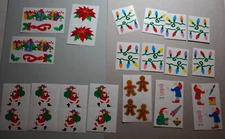 Vintage Lot Mrs. Grossman's Stickers 90s Santa, elves, gingerbread, lights, gift