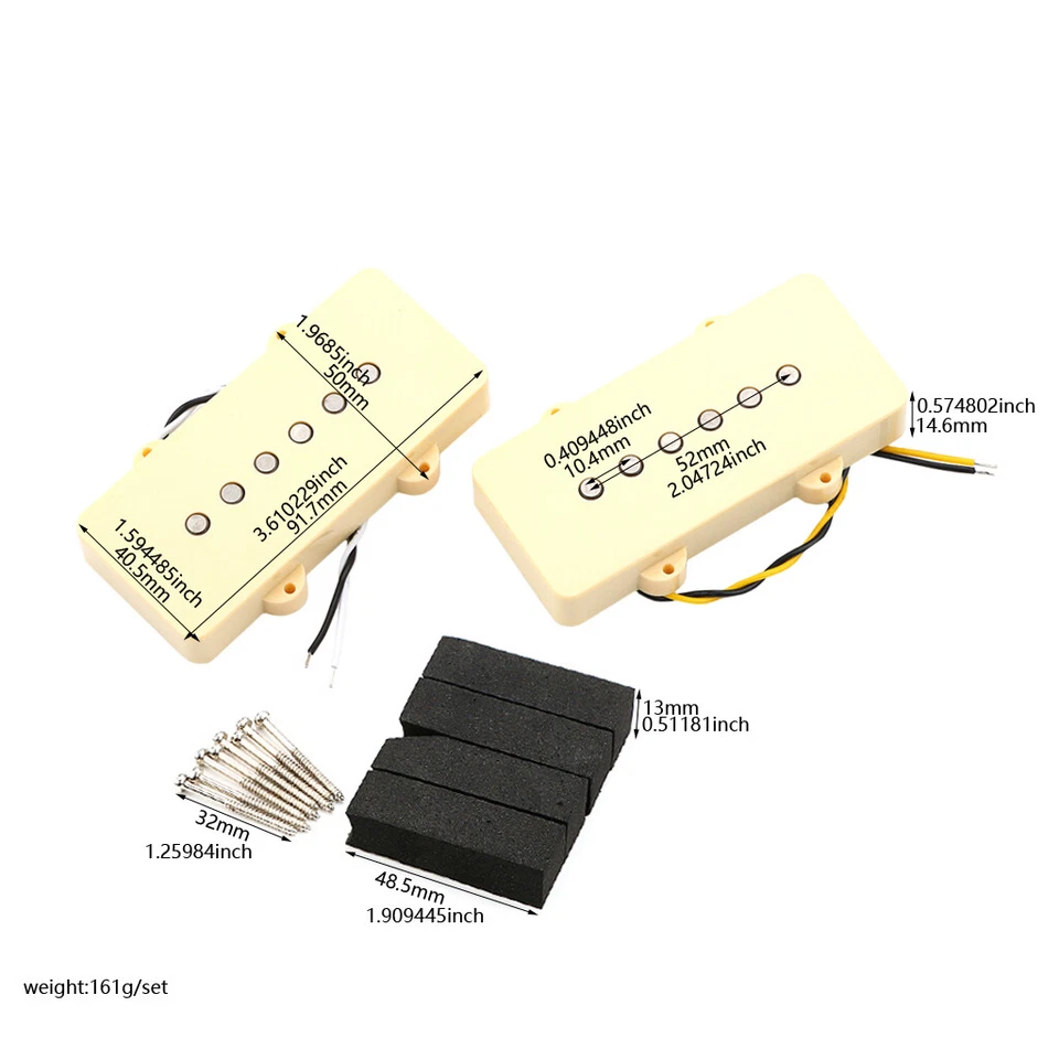 High-grade Alnico 5 Single Coil Pickup Guitar Neck Bridge Sets for Jazzmaster - Image 2 of 4