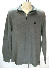 Men's Chaps 1/4 Zip Sweater Size M Gray Mock Neck Pullover Long Sleeve NWT