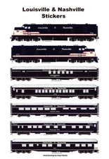 Louisville & Nashville Passenger Train 7 individual Stickers Andy Fletcher