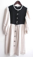 Kids traditional dress top black, skirt and sleeves natural size 134