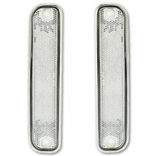 1977 Chevy Chevrolet Gmc Truck Clear Side Marker Light Lamp Lens W Trim Pair