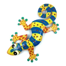 Gecko Lizard Collectible 8" Tropical Indoor Outdoor Metal Art FT 