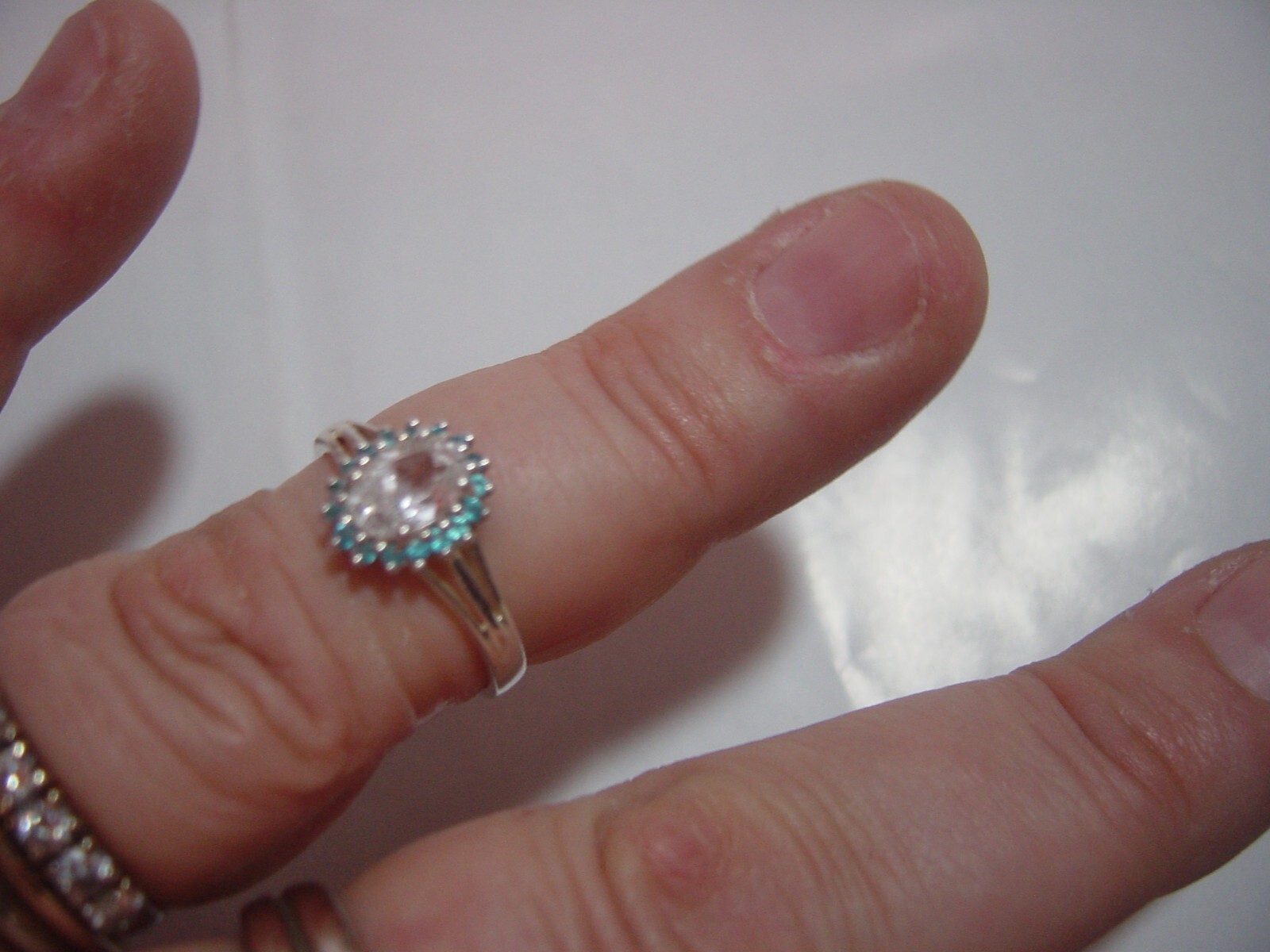 Vintage Solid Silver Ring Superb white sapphire &… - image 7