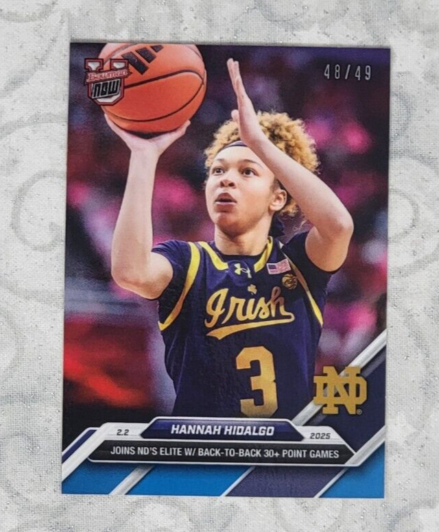 2024-25 Topps Bowman U Now #59 Hannah Hidalgo Notre Dame Fighting Irish BLUE /49