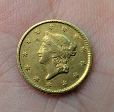 1850 $1 Type 1 US Liberty Coronet Head Gold One Dollar Coin