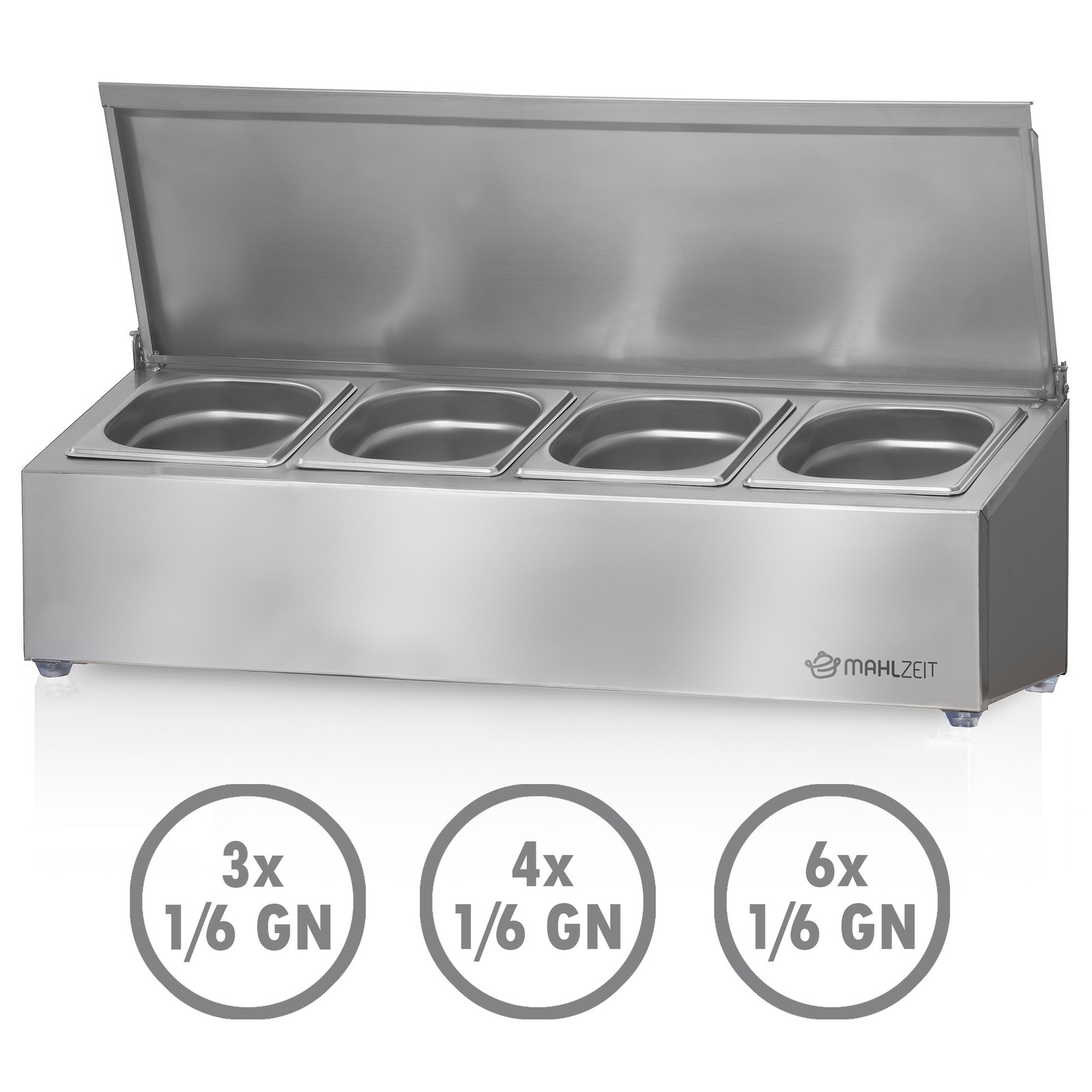 Gastronomiebehälter Zutatenbehälter Edelstahl 1/6 GN Behälter Mahlzeit