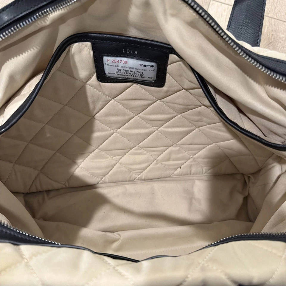 Bolsa tote Knomo Jesi acolchoada náilon 15” para laptop bege 16” X 12” X 3” em excelente estado usado - Imagem 4 de 4