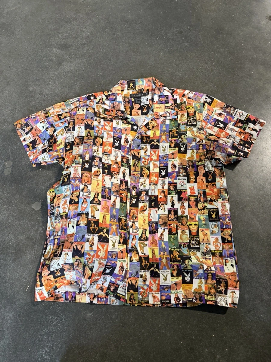 Playboy Short Sleeve Button-Up Casual Button-Down Shirts for Men