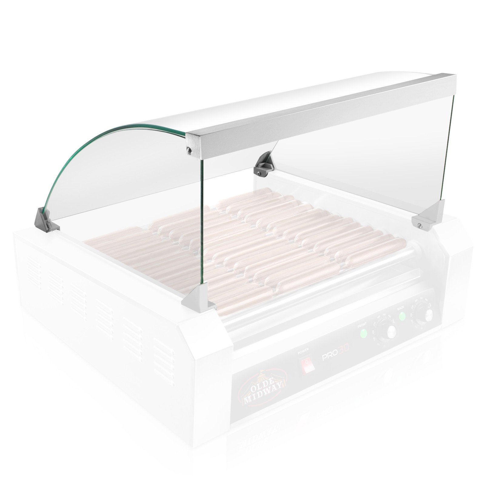 Glass Cover ONLY for Hot Dog 11 Roller Grill Cooker - Replacement or Upgrade