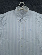 Brooks Brothers Oxford Blue White Regent Non-Iron Striped Cotton Button-Down