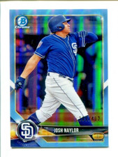 2018 Bowman Draft - Chrome - Sky Blue Refractor #BDC-122  Josh Naylor #/402 ⚾
