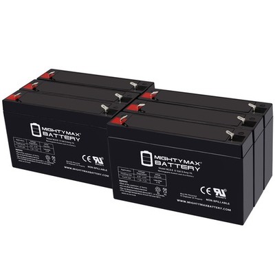 Mighty Max 6V, 9Ah, AGM, F2 Battery Compatible with TrippLite HTR05-1U - 6 Pack