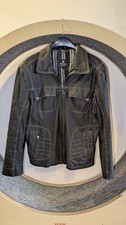 TESSO Herren Lederjacke Lammleder schwarz Gr....