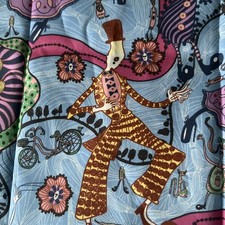Liberty Tana Lawn cotton fabric - Grayson Perry Shirley Smith London design Blue