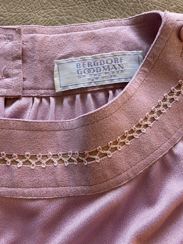 VTG 70s Bergdorf Goodman Pink Knit Dress SZ L Jerry Silverman - Image 4 of 4