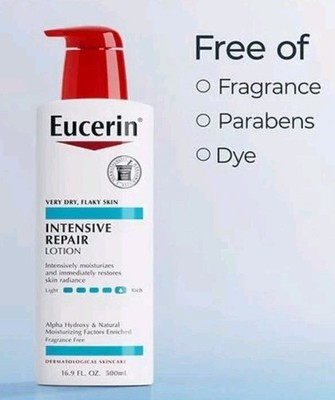 2x Eucerin Intensive Repair Rich Lotion Dry Flaky Skin 21 Fl. Oz 