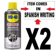 2 x WD40 Specialist Motorbike Silicone Shine 400ml  - EU WRITING
