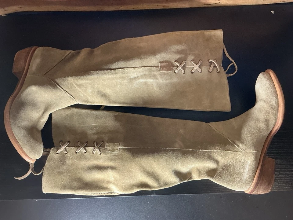 Mujer BX by Bronx Botas Cuero Gamuza Genuino Talla 37 (US 7) con Flecos Foto 2 de 4