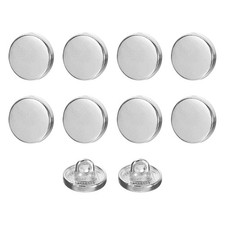 10pcs Metal Round Flat Sewing Buttons 10mm Alloy Button Silver Tone