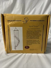 Spiral Tunes Wind Chime Copper Brown Color Teardrop Shape Crystal Clear Accent