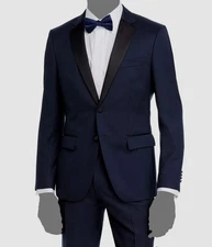Hugo Boss Men's Blue Slim Fit Wool Tuxedo Suit Separate Jacket Size 36S