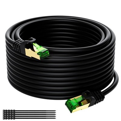 Netzwerkkabel CAT 8 30m 40Gbps S/FTP Wetterfest UV-beständig RJ45 Stecker