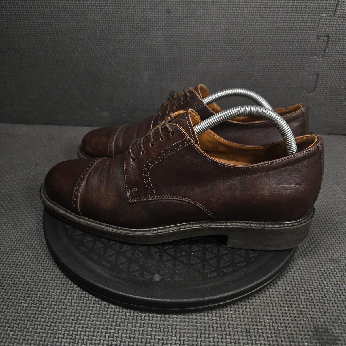 Johnston & Murphy Shoes Mens Size 9.5 Brown Leather Cap Toe 
