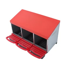 Heavy-Duty 3 Holes Coop Metal Chicken Egg Lay Chicken Nest Box With Lided Cover