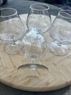 Set of 4 Clear Glass Etched Floral Stemmed Wine Glasses, Under 10 oz — photo 2
