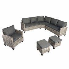 BRAST Poly Rattan Sitzgarnitur Hacienda Gartenmöbel Essgruppe Lounge 2.Wahl