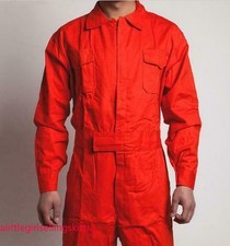 Mens Overalls Mechanic Protective Work Uniform Cotton Long Sleeve Jumpsuit