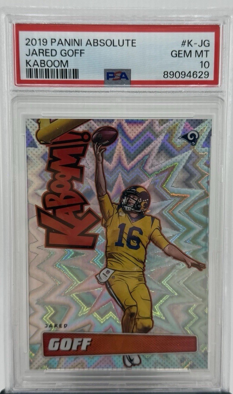 2019 Panini Absolute Jared Goff Kaboom - PSA 10 - POP 8 RARE CASE HIT