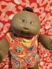 1980s Vintage Cabbage Patch AA Preemie Brown Loop Top Knot Boy w Brown Eyes