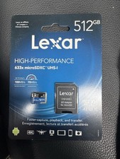 Lexar 512GB High-Performance 633x microSDXC UHS-I Class 10 Card 4K High Speed