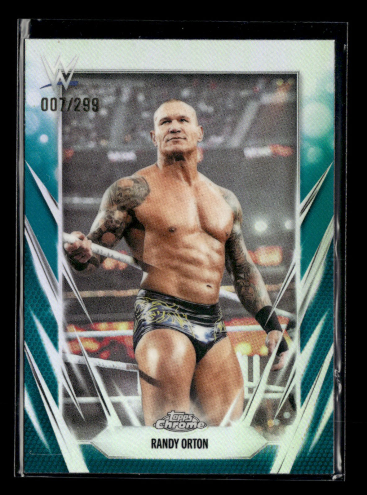 Randy Orton 2026 Topps Chrome WWE Teal Refractor 007/299 [kbs60