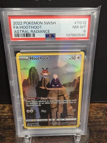 PSA 8 2022 POKEMON SWORD & SHIELD ASTRAL RADIANCE FULL ART/HOOTHOOT TG12
