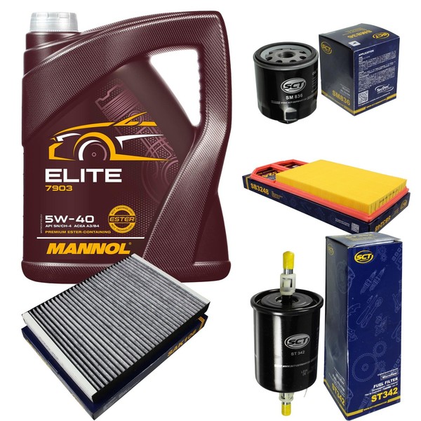 Inspektionspaket 5L Mannol 5W-40 FüR VW Lupo 1.4 16V 1.6 GTI Polo Seat Ibiza II-image
