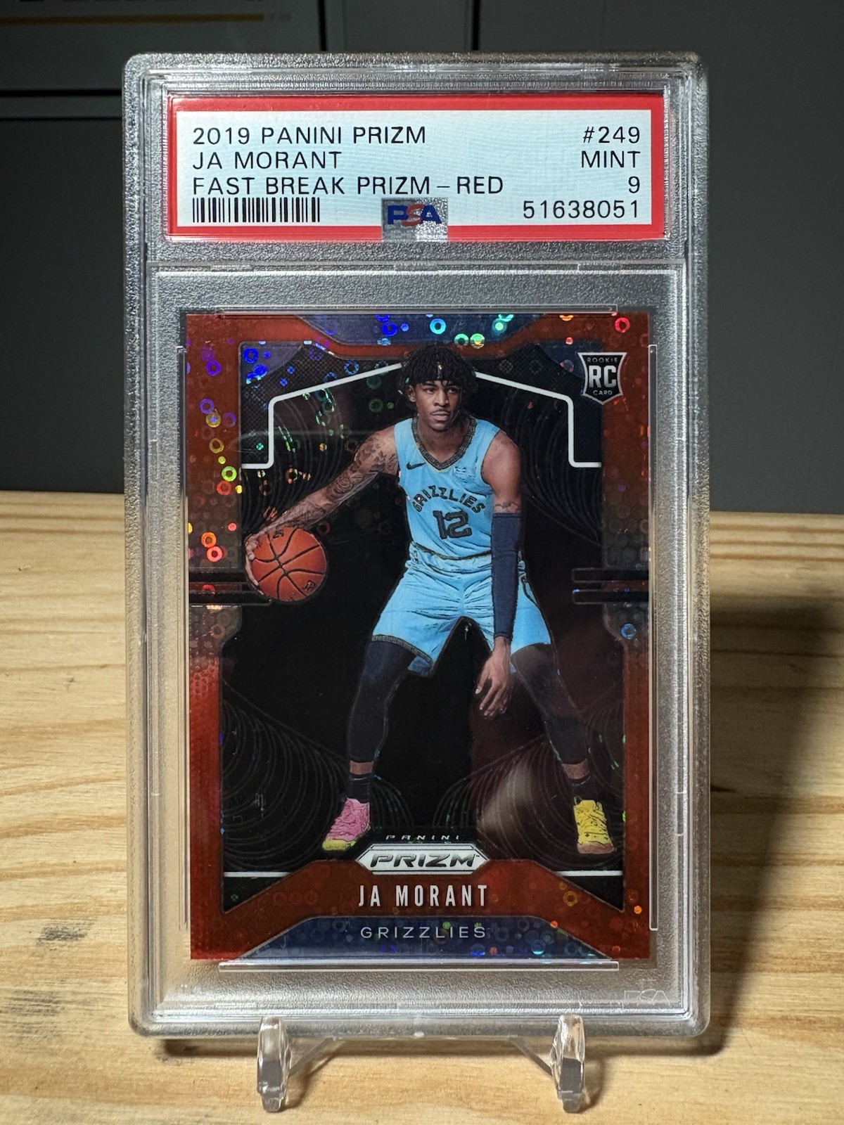 2019-20 Panini Prizm Rookie Ja Morant #249 Fast Break Red Prizm /125 (RC)