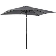 8.8 ft Patio Umbrella Outdoor Table Market Shade with Solar Lights for Deck Pool