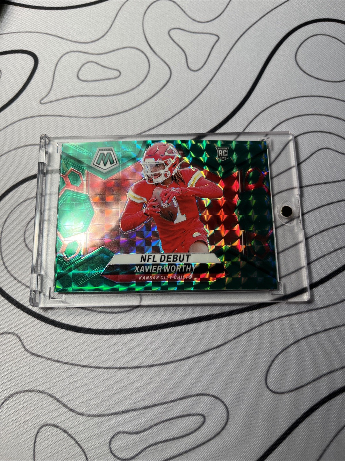 2024 Panini Mosaic - NFL Debut Xavier Worthy #285 Green Mosaic Prizm (RC)