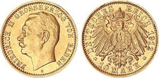 Baden 10 Mark Gold 1912 G Friedrich II. fast Stempelglanz   135042