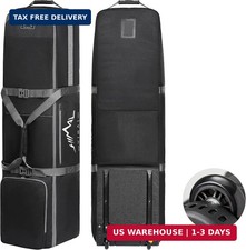 Hard Case Golf Travel Bag with Wheel Luggage Lock Cover Airline Waterproof 1200D