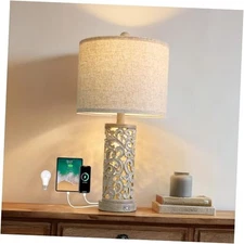 22" Dual Light Table Lamp,Lamps for Bedroom with USB A+C Wash White - 1 pack