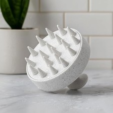 Scalp Massager Shampoo Brush with Soft Silicone Bristles White 