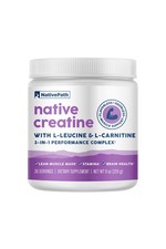 NativePath Creatine Monohydrate Powder with L-Leucine  L-Carnitine-30 Servings