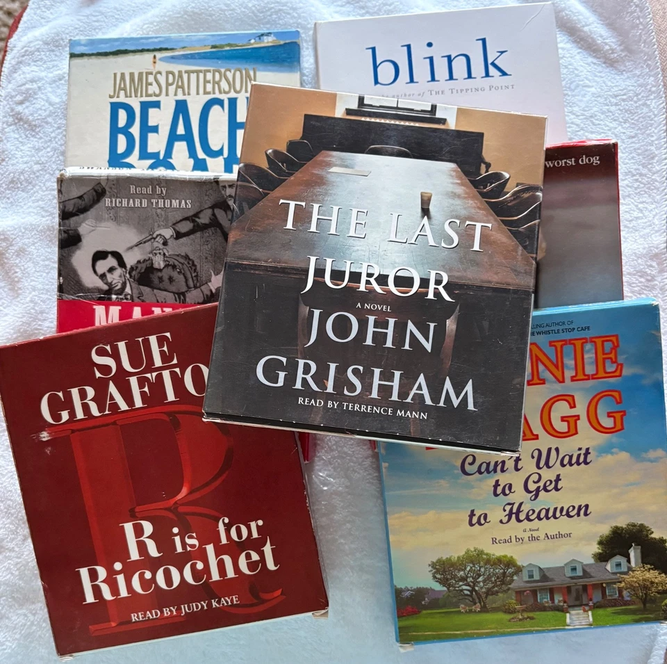 Seven Audio Books (Patterson, Gladwell, Grogan, Swanson, Grisham, Grafton,Flagg) - Image 1 of 4