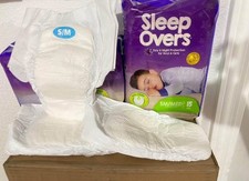 4 Packs Sleep Overs 60 By Cuties Underwear Diapers Small/Medium 38-65 Lbs