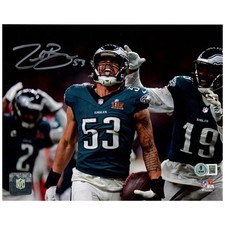 Zack Baun Autographed Philadelphia Eagles 8x10 Photo Beckett Witness 52875