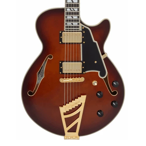 D'Angelico Excel SS Single Cutaway Semi-Hollow - Amaretto Burst - Open Box